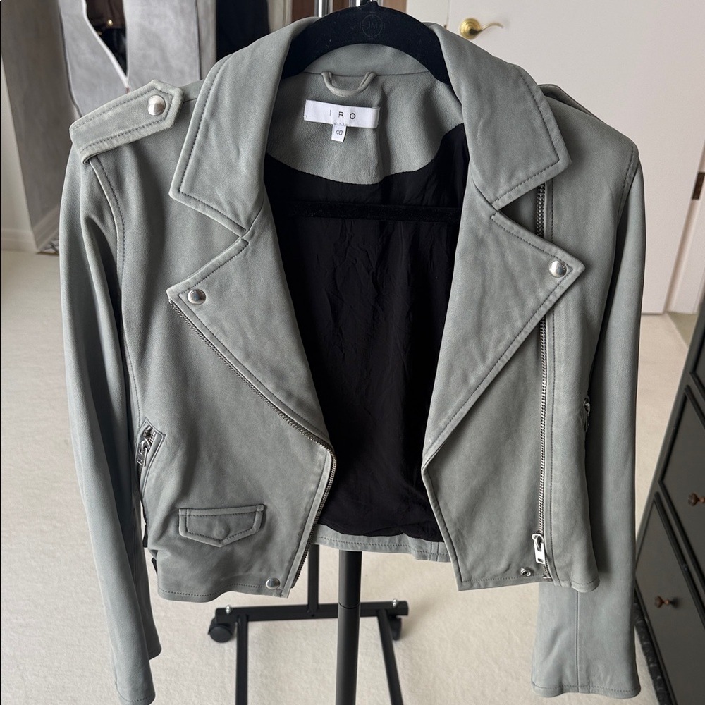 IRO Women's Leather Jacket in Gray